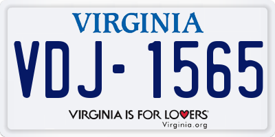 VA license plate VDJ1565