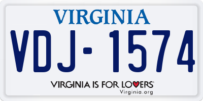 VA license plate VDJ1574