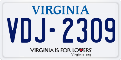 VA license plate VDJ2309