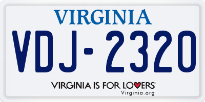 VA license plate VDJ2320