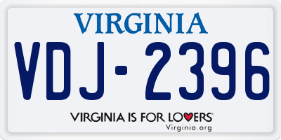 VA license plate VDJ2396