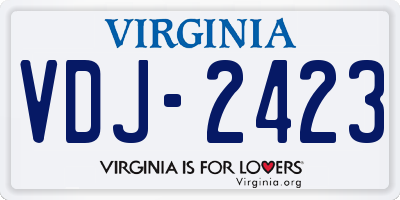 VA license plate VDJ2423