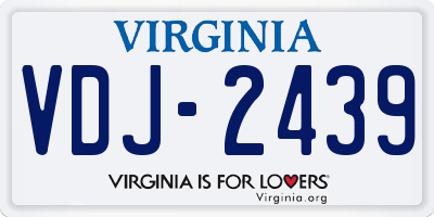 VA license plate VDJ2439