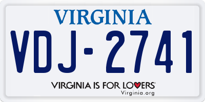 VA license plate VDJ2741