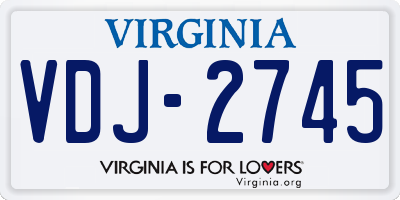 VA license plate VDJ2745