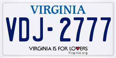 VA license plate VDJ2777