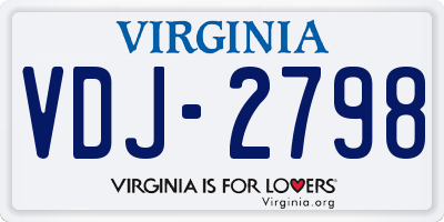 VA license plate VDJ2798