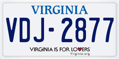 VA license plate VDJ2877