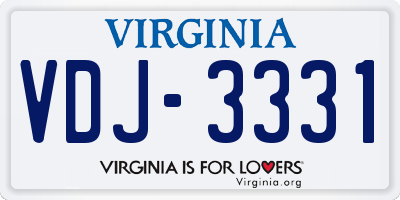 VA license plate VDJ3331