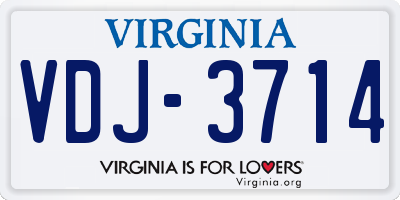 VA license plate VDJ3714