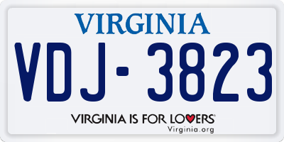 VA license plate VDJ3823