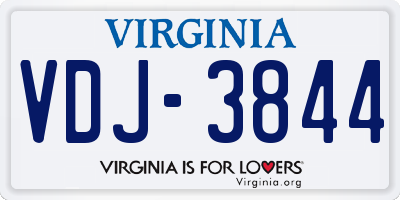 VA license plate VDJ3844