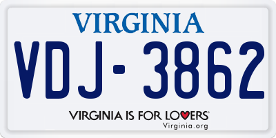 VA license plate VDJ3862