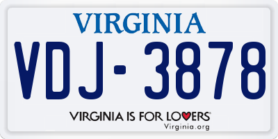 VA license plate VDJ3878