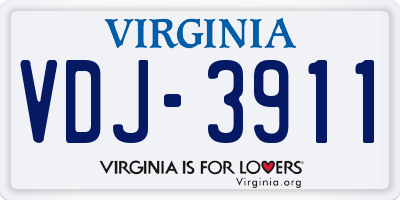 VA license plate VDJ3911