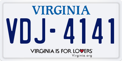 VA license plate VDJ4141