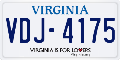 VA license plate VDJ4175