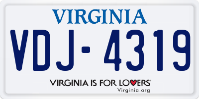 VA license plate VDJ4319