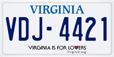 VA license plate VDJ4421