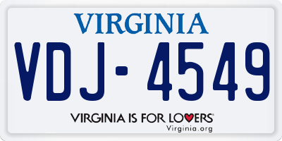 VA license plate VDJ4549
