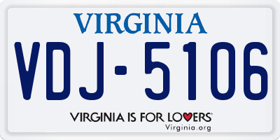 VA license plate VDJ5106