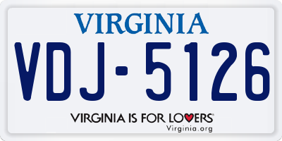 VA license plate VDJ5126