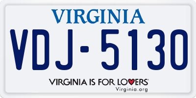 VA license plate VDJ5130