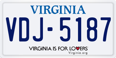 VA license plate VDJ5187