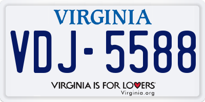 VA license plate VDJ5588
