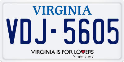 VA license plate VDJ5605
