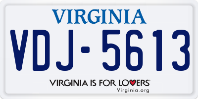 VA license plate VDJ5613