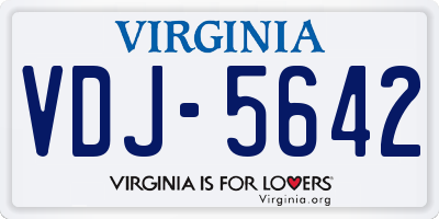VA license plate VDJ5642