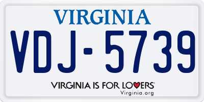 VA license plate VDJ5739