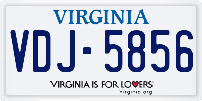 VA license plate VDJ5856