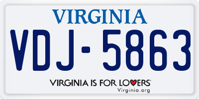 VA license plate VDJ5863