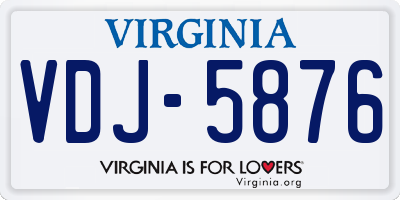 VA license plate VDJ5876