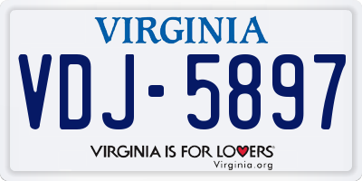 VA license plate VDJ5897