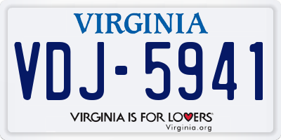 VA license plate VDJ5941