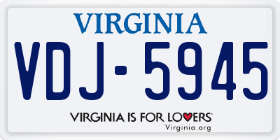 VA license plate VDJ5945