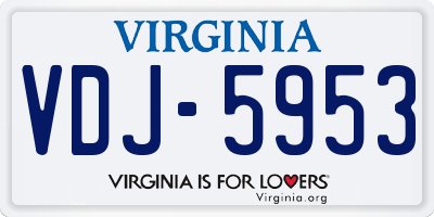 VA license plate VDJ5953
