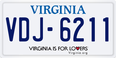 VA license plate VDJ6211