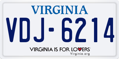 VA license plate VDJ6214