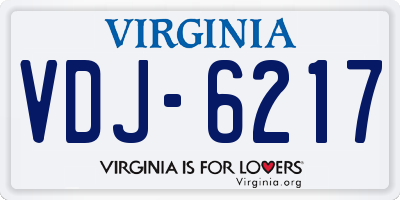 VA license plate VDJ6217