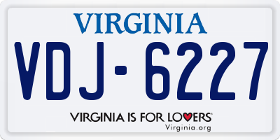 VA license plate VDJ6227
