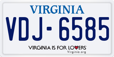 VA license plate VDJ6585