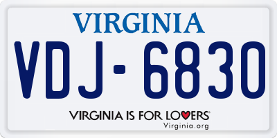 VA license plate VDJ6830