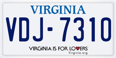 VA license plate VDJ7310