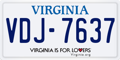 VA license plate VDJ7637