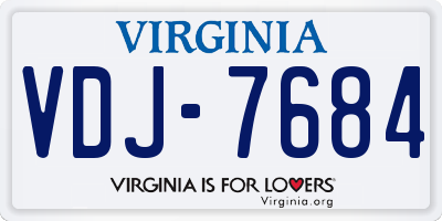 VA license plate VDJ7684