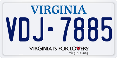 VA license plate VDJ7885
